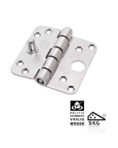 Veiligheid glijlager scharnier ronde hoek, 89x89, silverlook (50 st.)
